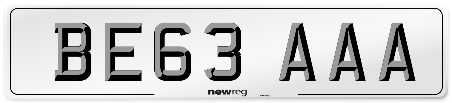 BE63 AAA Number Plate from New Reg